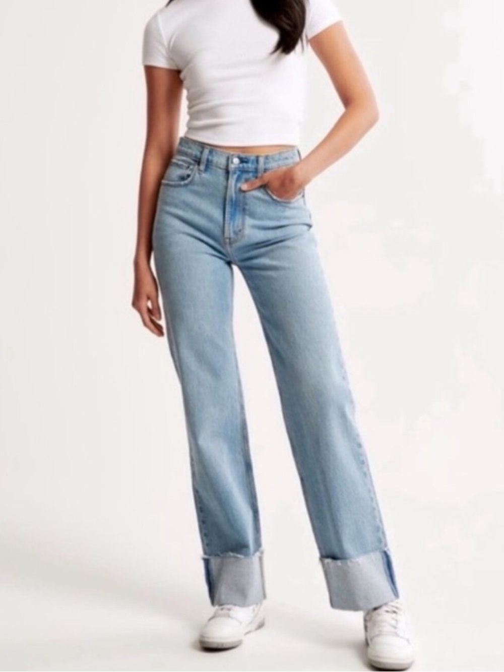 Abercrombie The 90’s Relaxed High Rise Cuffed Jeans